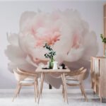 Papier peint – Grande pivoine rose pâle