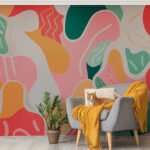 Papier peint – Composition organique multicolore