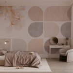 Papier peint – Cercles et formes rose pastel