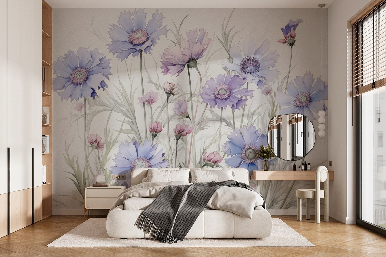 w03622pib1mr.jpg Papier peint – Prairie de fleurs mauves au trait fin – Image 1