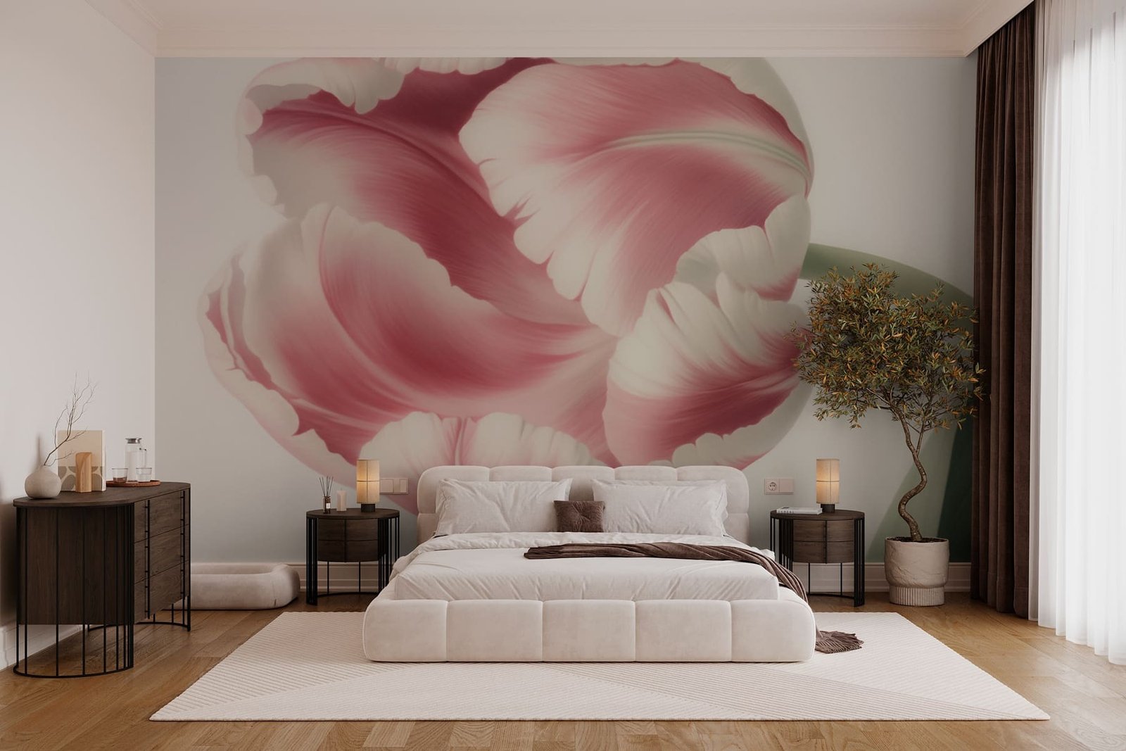 w03638pib1r.jpg Papier peint – Tulipe rose en gros plan – Image 1