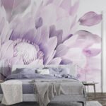 Papier peint – Fleurs mauves aux pétales fins