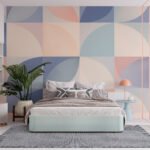 Papier peint – Cercles et carrés pastel