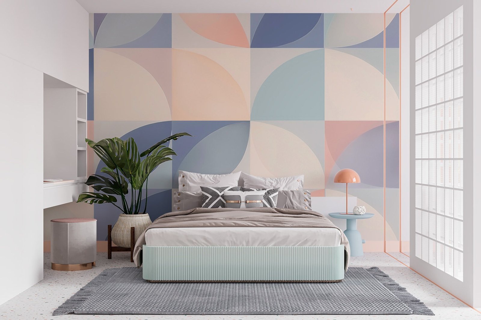 w03690pib55r.jpg Papier peint – Cercles et carrés pastel – Image 1