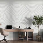 Papier peint – Arcs concentriques blancs en relief