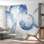 Papier peint – Bulles bleues transparentes
