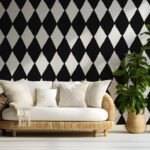 Papier peint – Losanges noirs et blancs