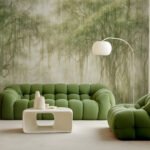 Papier peint – Bambous verts dans la brume