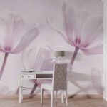 Papier peint – Tulipes mauves en transparence