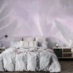 Papier peint – Facettes abstraites mauve pâle