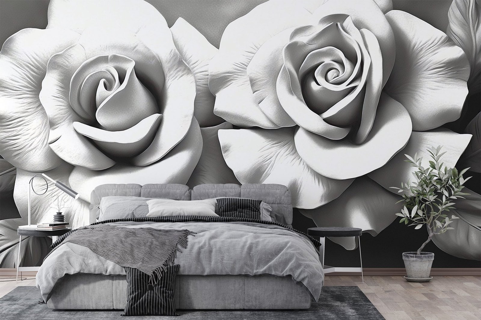 w03887pib6mr.jpg Papier peint – Roses grises en relief – Image 1