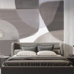 Papier peint – Composition abstraite en nuances de gris