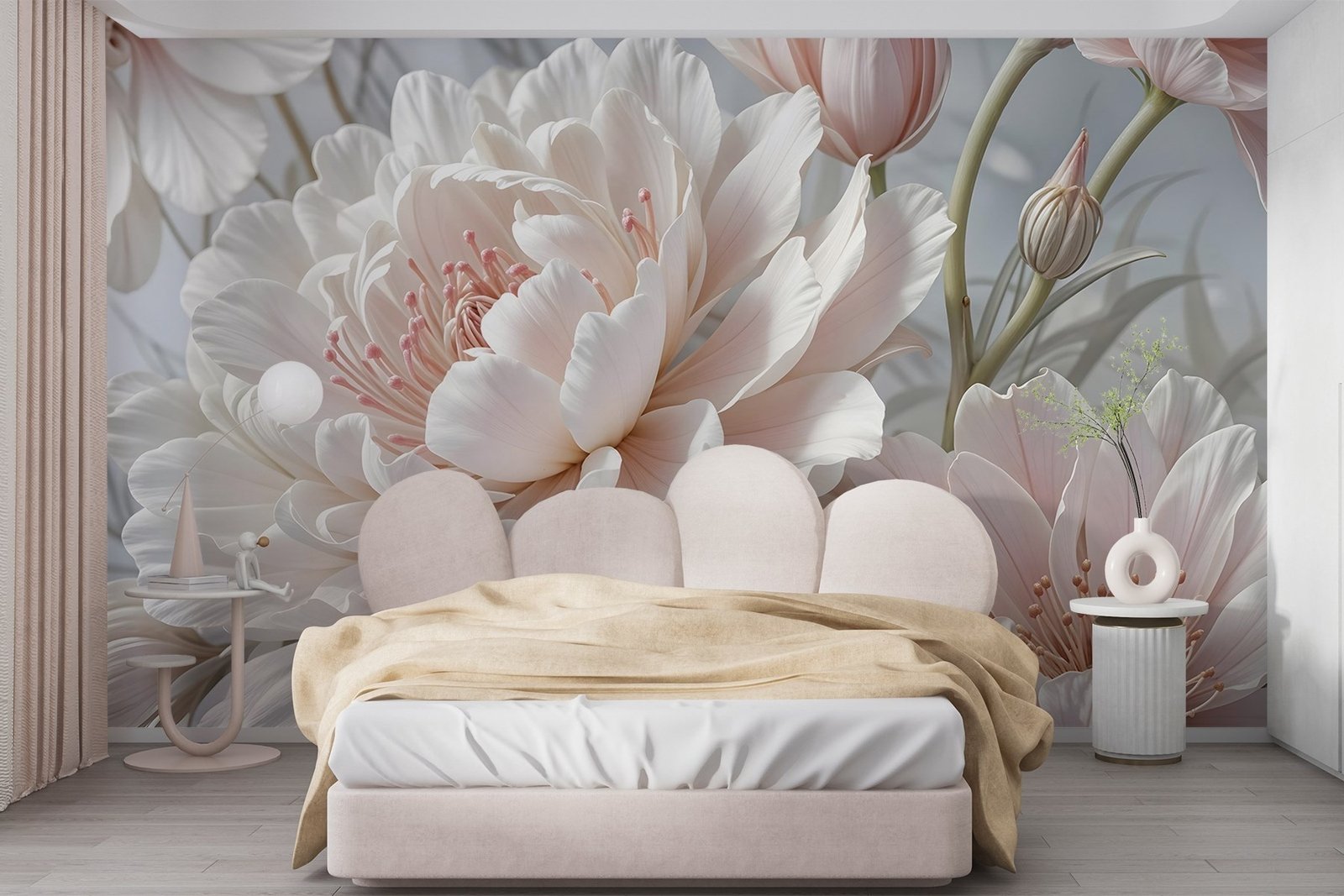 w08427pib13r.jpg Papier peint – Pivoine rose et détails dorés en relief – Image 1