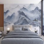 Papier peint – Montagnes bleues au style asiatique