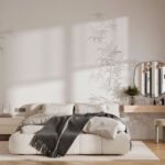 Papier peint – Texture beige effet mur patiné