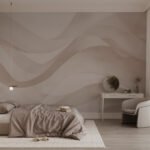 Papier peint – Vagues douces beige rosé