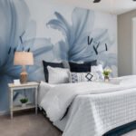 Papier peint – Fleurs bleues en gros plan