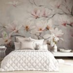 Papier peint – Magnolias blancs et roses sur branches