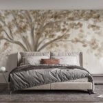 Papier peint – Grand arbre aux feuilles dorées