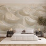 Papier peint – Vagues crème aux reliefs doux