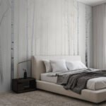 Papier peint – Bouleaux blancs sur fond clair