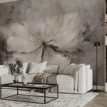 Papier peint – Fleur monochrome effet peinture