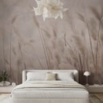 Papier peint – Graminées beige rosé