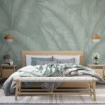 Papier peint – Feuille de palmier vert d’eau