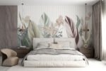 Papier peint – Feuillages multicolores pastel