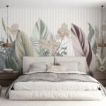 Papier peint – Feuillages multicolores pastel