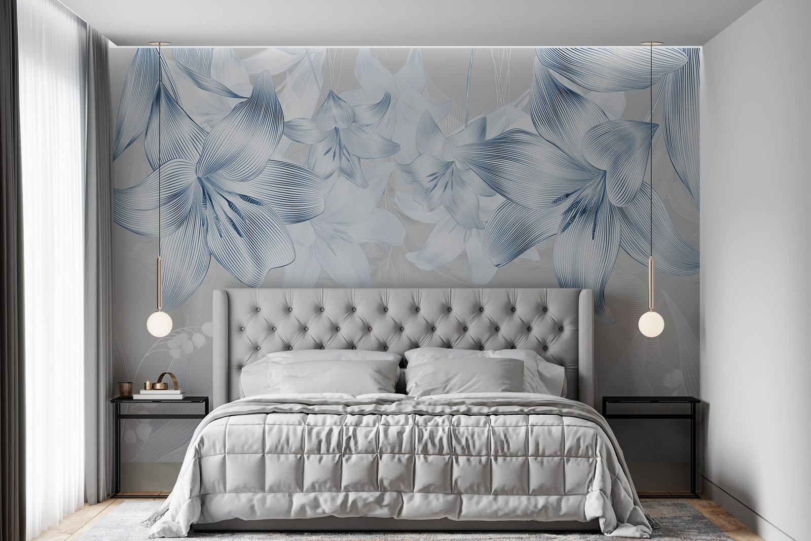 w08912v1pib14r.jpg Papier peint – Fleurs bleues effet papier découpé – Image 1