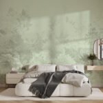 Papier peint – Fleurs vert tendre et graminées délicates