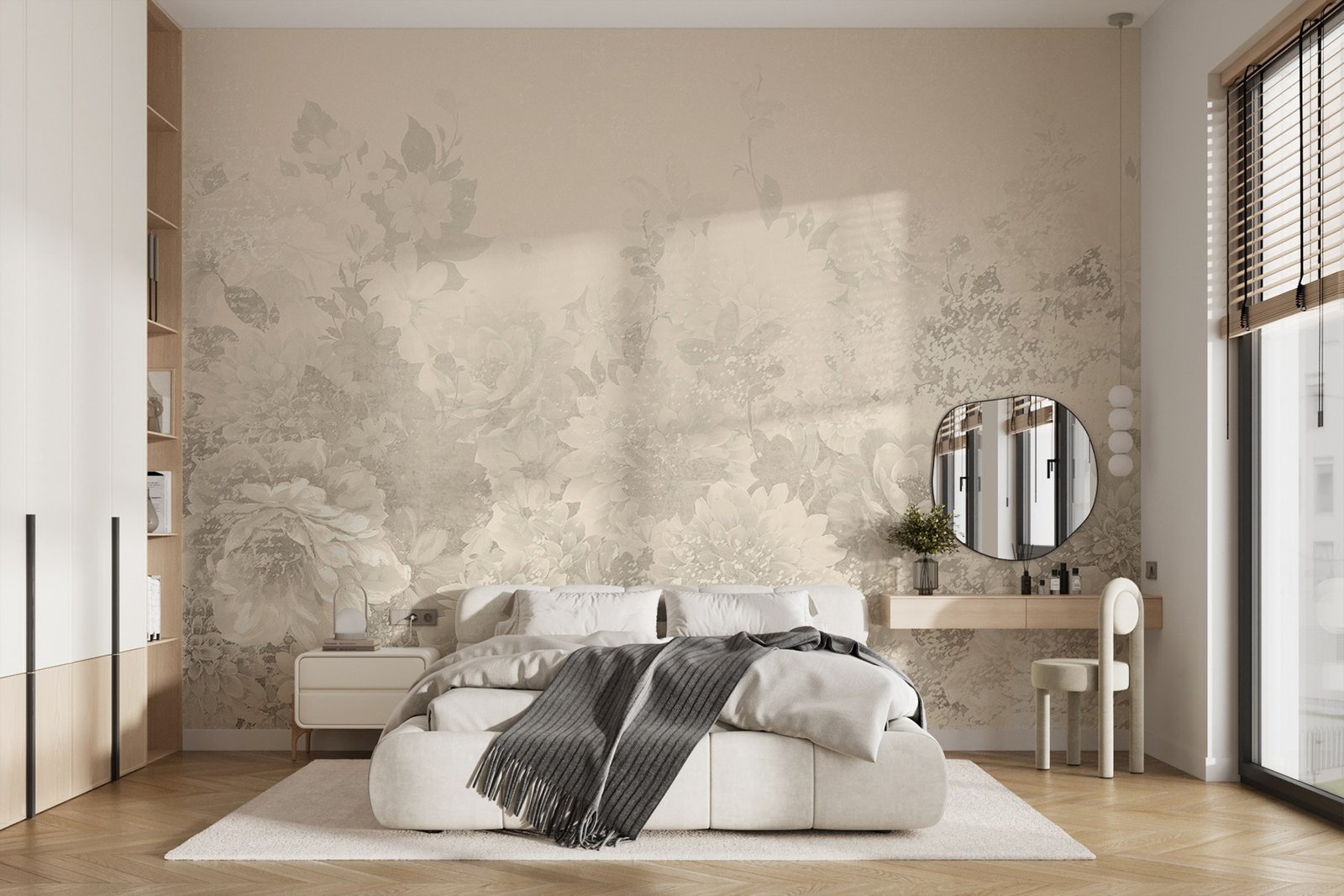 w08925v2pib1r.jpg Papier peint – Fleurs crème et graminées délicates – Image 1