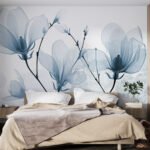 Papier peint – Magnolias bleus en transparence