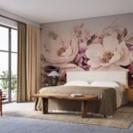 Papier peint – Pivoines roses et crème