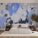 Papier peint – Touches abstraites bleues et grises